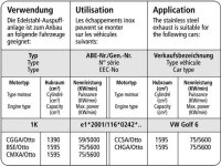 Bastuck Endschalldämpfer mit Doppel-Endrohr 2 x Ø 76 mm LH + RH, 20° schräg geschnitten - Audi A3 8P 4-Zylinder FWD (ohne 1.8/2.0T) 3-Türer / VW Golf 6 (1,4 59 KW + 1,6lFSI 75 KW / ohne  2.0T + Diesel)