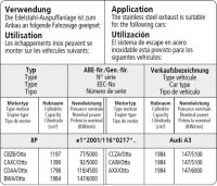 Bastuck Vorschalldämpfer - Audi A3 8P (Sportback) 4-Zylinder Turbo FWD / 05+ Seat Leon 1P Turbo inkl. Cupra / VW Golf 5 GT+GTI (Turbo) / Golf 6 GTI (+Turbo) / Scirocco 3 Diesel/R/Turbo