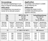 Bastuck Tube replacing front silencer - Audi A3 8P (Sportback) 4-Cylinder Turbo FWD / 05+ Seat Leon 1P Turbo incl. Cupra / VW Golf 5 GT+GTI (Turbo) / Golf 6 GTI (+Turbo) / Scirocco 3 Diesel/R/Turbo