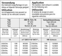 Bastuck Tube replacing front silencer - Audi A3 8P (Sportback) 4-Cylinder Turbo FWD / 05+ Seat Leon 1P Turbo incl. Cupra / VW Golf 5 GT+GTI (Turbo) / Golf 6 GTI (+Turbo) / Scirocco 3 Diesel/R/Turbo