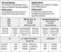 Bastuck Endschalldämpfer mit Doppel-Endrohr LH + RH 2 x Ø 76 mm - Audi A3 8P 4-Zylinder Turbo FWD 3-Türer / VW Golf 5 GT+GTI (Turbo) / Golf 6 Turbo