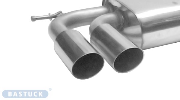 Bastuck Rear silencer with double tailpipes 2 x Ø 76 mm cut 20° - VW Golf 5 (incl. 5 Plus Diesel + 1,6l FSI 75 KW)