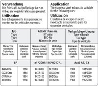 Bastuck Ersatzrohr für Vorschalldämpfer - Audi A3/S3 8P (Sportback) 2.0T Quattro / Audi TT 8J 3.2 V6 / VW Golf 5 R32