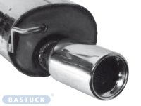 Bastuck Rear silencer with single tailpipe 1 x Ø 100 mm - Audi A3 8L (w/o Quattro) / 99-05 Seat Leon 1M (w/o cars with original cut-out in the rear bumper) / VW Beetle / Golf 4 (w/o GTI anniversary model)