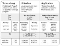 Bastuck Ersatzrohr für Vorschalldämpfer - Audi A3/S3 8L Quattro (+Diesel) / Audi TT 8N Quattro inkl. 3.2 V6 / 99-05 Seat Leon 1M (1.8T 4WD / Diesel / V6) / VW Bora 4-Motion / Golf 4 (VR6) 4Motion / Diesel