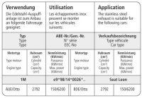 Bastuck Tube replacing front silencer - Audi A3/S3 8L Quattro (+Diesel) / Audi TT 8N Quattro incl. 3.2 V6 / 99-05 Seat Leon 1M (1.8T 4WD / Diesel / V6) / VW Bora 4-Motion / Golf 4 (VR6) 4-Motion / Diesel