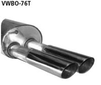 Bastuck Rear silencer with double tailpipes 2 x Ø 76 mm - 99-04 Seat Toledo 1M / VW Bora + Golf 4 Variant