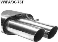 Bastuck Rear silencer with double tailpipes 2 x Ø 76 mm, 20° cut - VW Passat Typ 3C/3CC Coupé