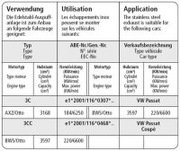 Bastuck Vorschalldämpfer - VW Passat 3C 3.2 V6 + R36 / 3CC 3.6 V6