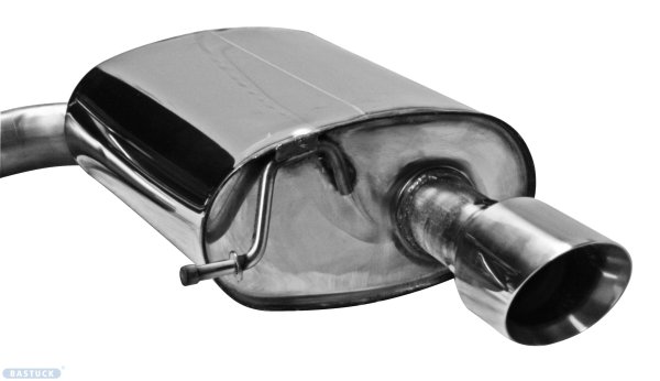 Bastuck Rear silencer with single tailpipes 1 x Ø 100 mm cut 30° (RACE-Look) RH exit - VW Passat 3C 3.2 V6 + R36 / 3CC 3.6 V6