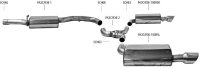 Bastuck Rear silencer with single tailpipes 1 x Ø 100 mm cut 30° (RACE-Look) RH exit - VW Passat 3C 3.2 V6 + R36 / 3CC 3.6 V6