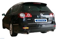 Bastuck Rear silencer with single tailpipes 1 x Ø 100 mm cut 30° (RACE-Look) LH exit - VW Passat 3C 3.2 V6 + R36 / 3CC 3.6 V6