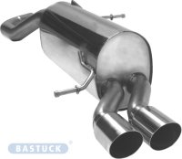 Bastuck Rear silencer with double tailpipe 2 x Ø 76 mm cut 20° - VW Polo 6 AW (+ GTI)