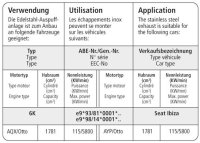 Bastuck Verbindungsrohr - 93-02 Seat Ibiza 6K (+ Cupra Turbo) / 94-01 VW Polo 6N