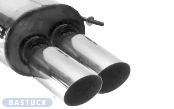 Bastuck Rear silencer with double tailpipes 2 x Ø 76 mm - 93-02 Seat Ibiza 6K (w/o Cupra Turbo) / 94-01 VW Polo 6N