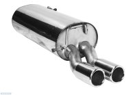 Bastuck Rear silencer with double tailpipes 2 x Ø 76 mm with inward curl - Audi A1 8X 1.2/1.4 Turbo/Diesel / 09+ VW Polo 6R 1,2(T)/1.4(T)/1.6 (+ GTI)