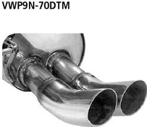 Bastuck Rear silencer with double tailpipes DTM 2 x Ø 70 mm - Skoda Fabia 5J (w/o RS) / 01-09 VW Polo 9N (w/o GTI)