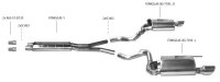 Bastuck Rear silencer with single exit Carbon RACE 1 x Ø 100 mm LH cut 30° without exhaust flap - Ford Mustang LAE 2.3/5.0 EcoBoost/V8