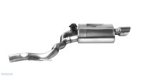 Bastuck Rear silencer with single exit 1 x Ø 100 mm RH cut 30° with exhaust flap - Ford Mustang LAE 2.3/5.0 EcoBoost/V8