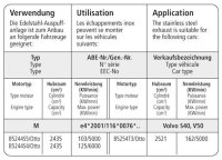 Bastuck Ersatzrohr für Vorschalldämpfer - Volvo C30 /S40 / V50 5-Zylinder (+Turbo)