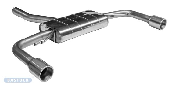 Bastuck Rear silencer with single exit 1 x Ø 100 mm LH + RH, with insert, with inward curl - 18+ Volvo S60 / V60