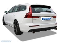 Bastuck Rear silencer with single exit 1 x Ø 100 mm LH + RH, with insert, with inward curl - 18+ Volvo S60 / V60