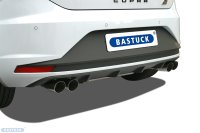 Bastuck Rear silencer with double tailpipe, LH + RH, 2 x Ø 76 mm, cut 20° - Seat Leon 5F Cupra R