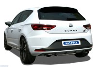 Bastuck Rear silencer with single tailpipe, LH + RH, 1 x oval 130 x 70 mm, with inward curl - Seat Leon 5F Cupra R