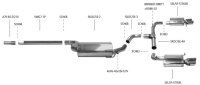 Bastuck Rear silencer with double tailpipes, cut 20°, with inward curl LH 2 x Ø 76 mm - Seat Leon 5F ST Cupra 2.0