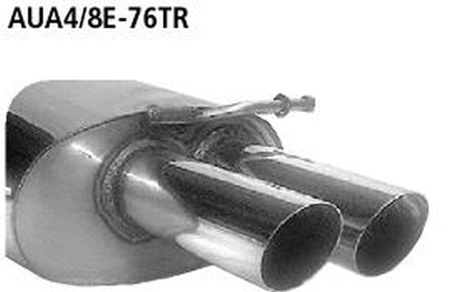 Bastuck Endschalldämpfer RH mit Doppel-Endrohr 2 x Ø 76 mm - 00-08 Audi A4 B6/B7 4/6-Zylinder (ohne Diesel) 2WD/Quattro inkl. Turbo Limousine/Avant (8E)/Cabrio (8H) ESD LH + RH