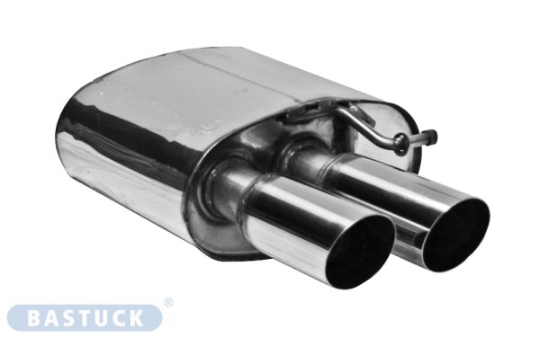 Bastuck Rear silencer with double tailpipes, cut 20° LH 2 x Ø 76 mm - 08+ Audi A4/A5/S4/S5 B8