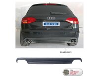 Bastuck Rear valance insert, Carbon Style, with cut out for 2 x double tailpipes LH+RH - Audi A4 B8