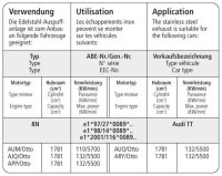 Bastuck Ersatzrohr für Vorschalldämpfer - Audi TT 8N (ohne Quattro)