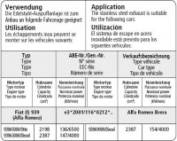 Bastuck Tube replacing front silencer - Alfa Romeo 159 (2WD) /  Brera (FWD) / Spider (FWD)