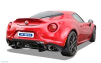 Bastuck Rear silencer with single tailpipe LH + RH 1 x Ø 100 mm cut 30° (RACE design) without exhaust flap - Alfa Romeo 4C incl. Spider