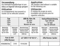 Bastuck Tube replacing front silencer - Alfa Romeo Brera/Spider (4WD)