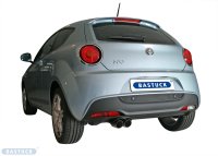 Bastuck Rear silencer with double tailpipes 2 x Ø 76 mm, cut 20° - Alfa Romeo Mito / Fiat Grande Punto EVO