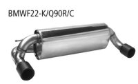 Bastuck Rear silencer with single tailpipe, 1x Ø 90 mm LH+RH, carbon, with exhaust flap - BMW 2 Series F22/F23 1.5T/2.0T/3.0T (+LCI/M235i/M240i)