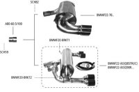 Bastuck Rear silencer with double tailpipe 2 x Ø 85 mm LH + RH (with RACE Look) - BMW 2 Series F22/F23 1.5T/2.0T/3.0T (+LCI/M235i/M240i/Diesel)