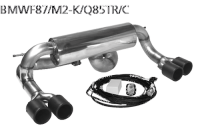 Bastuck Rear silencer with double tailpipes made of carbon 2 x Ø 85 mm LH + RH with exhaust flap - BMW 2 Series F87 M2