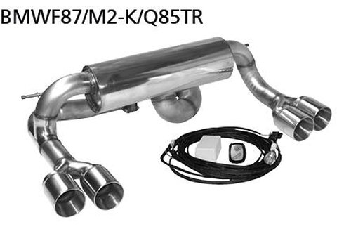 Bastuck Rear silencer with double tailpipes made of carbon 2 x Ø 85 mm LH + RH with exhaust flap - BMW 2 Series F87 M2