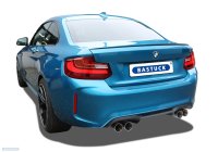 Bastuck Rear silencer with double tailpipes made of carbon 2 x Ø 85 mm LH + RH w/o exhaust flap - BMW 2 Series F87 M2