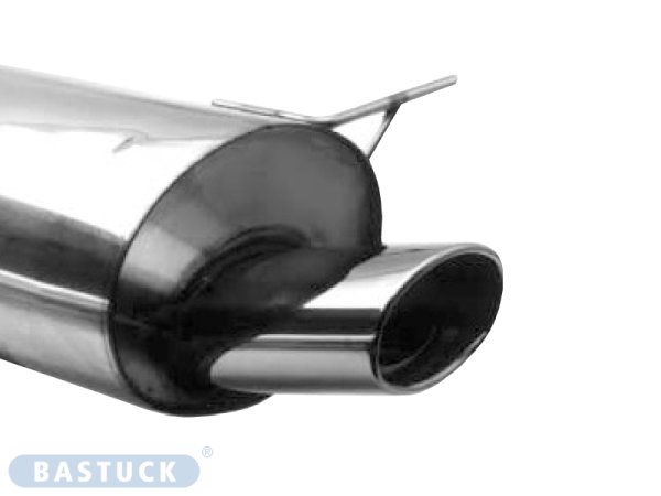 Bastuck Rear silencer with single tailpipe oval 153 x 95 mm - BMW 3 Series E36 316i 1.9 Compact / BMW Z3 Roadster/Coupé (w/o 2.2L/3.0L)