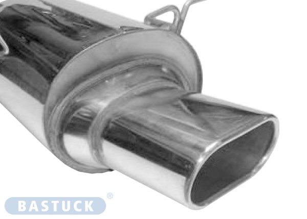 Bastuck Rear silencer with single tailpipe Flat 135 x 75 mm - BMW 3 Series E46 Saloon/Estate/Coupé/Cabrio