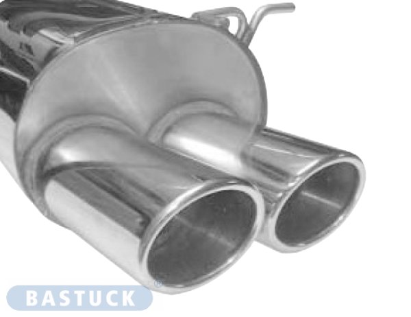 Bastuck Rear silencer with double tailpipes oval 2 x 89 x 77 mm - BMW 3 Series E46 Saloon/Estate/Coupé/Cabrio