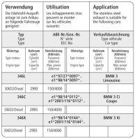 Bastuck Adaptor set rear silencer on original system - BMW 3 Series E46 330d (120+135+150 KW) Saloon/Estate/Coupé