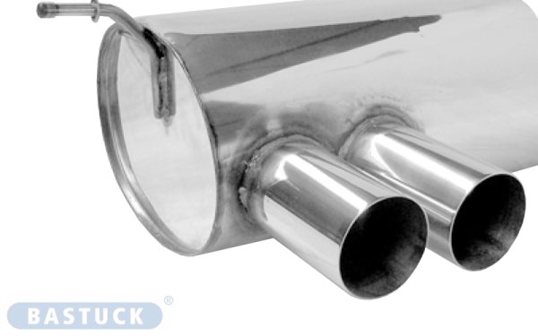 Bastuck Rear silencer with double tailpipes LH 2 x Ø 76 mm - BMW 3 Series E46 316i/318i/320d/i/325i Compact