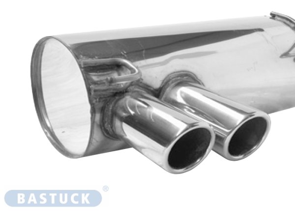 Bastuck Rear silencer with double tailpipes 2 x Ø 76 mm with inward curl, 20° cut - BMW 3 Series E90/E91 316d/318d/i/320d/i/si/325d/i/330d/i