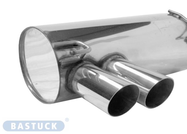 Bastuck Rear silencer with double tailpipes 2 x Ø 76 mm, 20° cut - BMW 3 Series E90/E91 316d/318d/i/320d/i/si/325d/i/330d/i