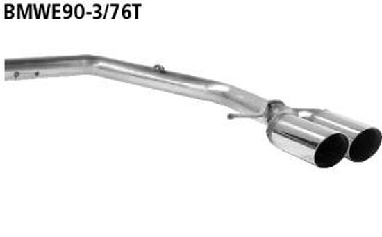 Bastuck Rear pipe set with double tailpipes RH 2 x Ø 76 mm 20° cut - BMW 3 Series E90/E91 316d/318d/i/320d/i/si/325d/i/330d/i